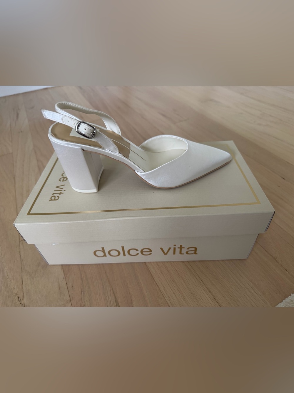 Dolce Vita White Satin Carel High Heels